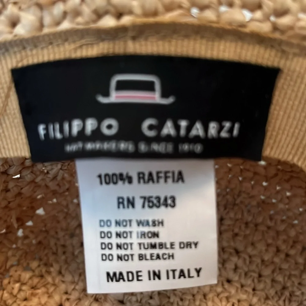 Filippo Catarzi Raffia Bucket Hat NWT - Picture 5 of 7